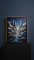Moonlit Sanctuary textural canvas with sculptural layering