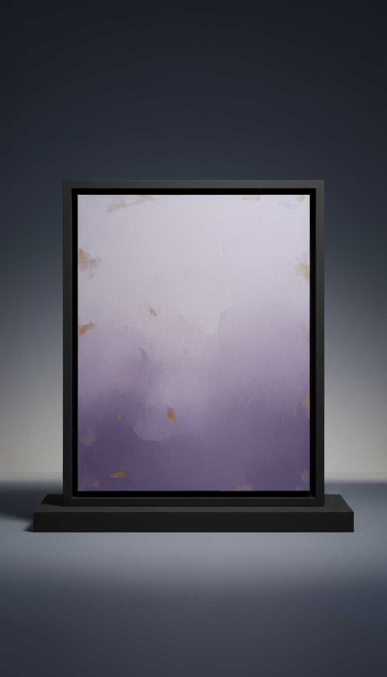 Lavender Dusk oil painting with pale fog gradients