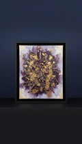 Gilded Reverie mixed media artwork with gilded ochre accents